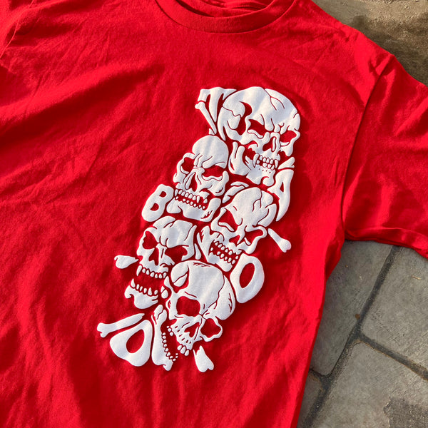 SKULLY PUFF TEE - RED