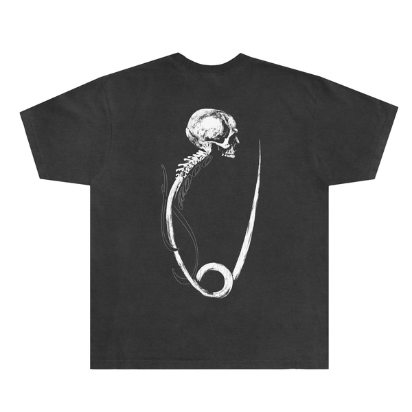 SAFETY PIN TEE - VINTAGE BLACK