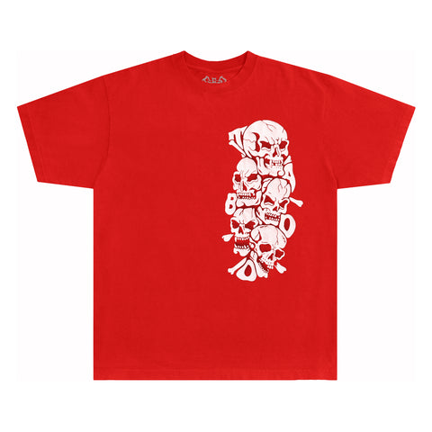 SKULLY PUFF TEE - RED